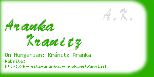 aranka kranitz business card